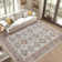 Oriental Machine Washable Rug with Non-Slip Backing Medallion Low Pile Floor Cover for Living Room Bedroom Dining Room