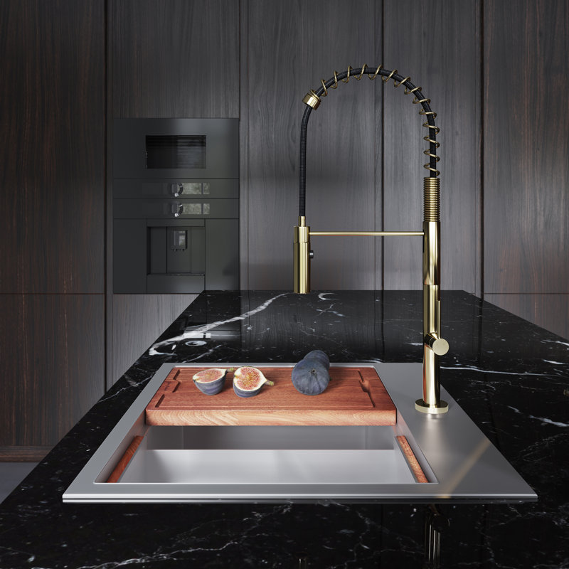 Chalet Single Handle, Pull-Down Kitchen Faucet, Brushed Gold