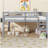 Full Rubber Wood Loft Bed with Ladder,Grey-866098143
