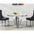 White Marble Dining Table, Luxurious 44.88" Round Dining Room Table with Printed Marble Top and Diamond Shape Stainless Steel Pedestal, Modern Circle Kitchen Table for 6-956472630