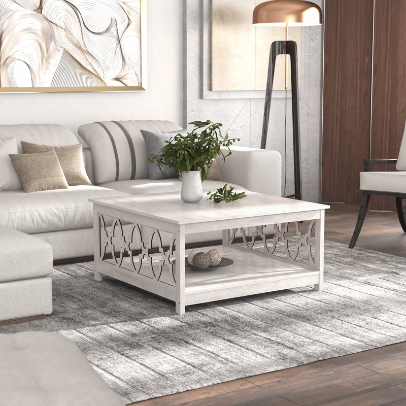 Chessani Square Coffee Table with Storage, Dusty Gray Oak