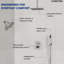 Robinet de douche à pluie haute pression de plafond de 12 po, système de pomme de douche à double effet de pluie avec valve thermostatique-79242913
