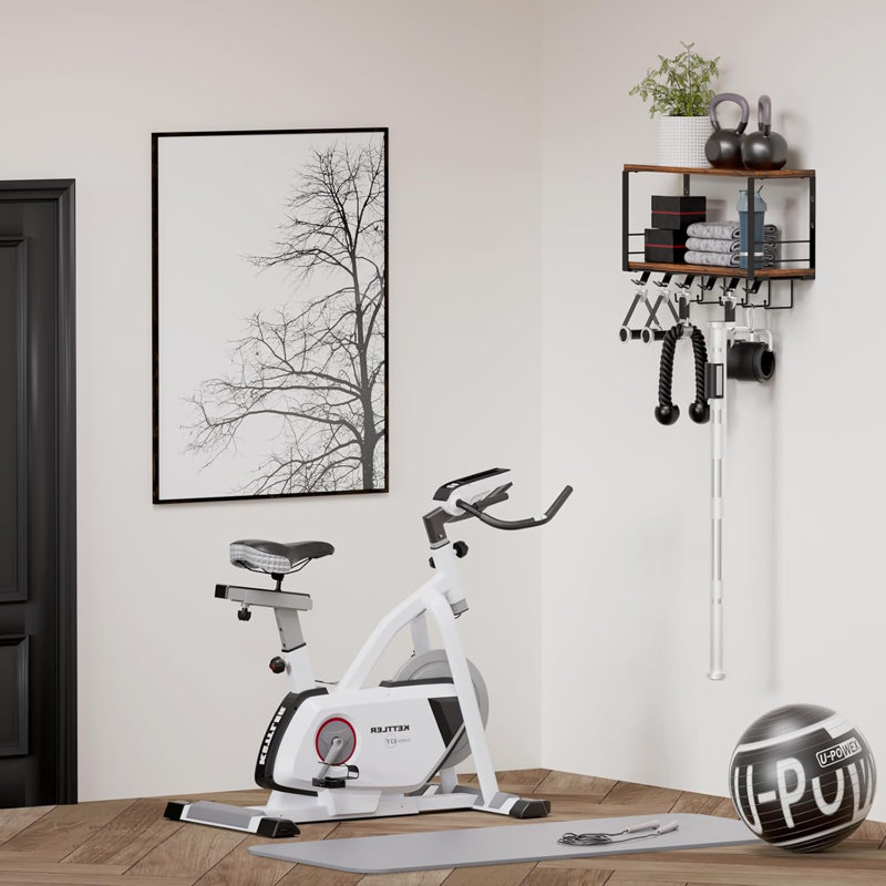 Tablette flottante à 2 niveaux compatible avec les accessoires ton sur ton, support pour adaptateur de serrure de support en T, support de rangement mural pour gymnase