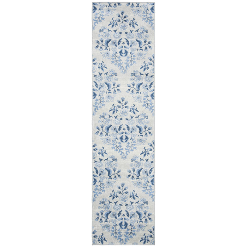 Chesterfeld Performance Floral / Flower Rug, Runner 2' x 12'