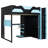 Full Size Wood Loft Bed with Desk, Multi-storage Shelves,USB and RGB Light, Cloud Blue-48410120