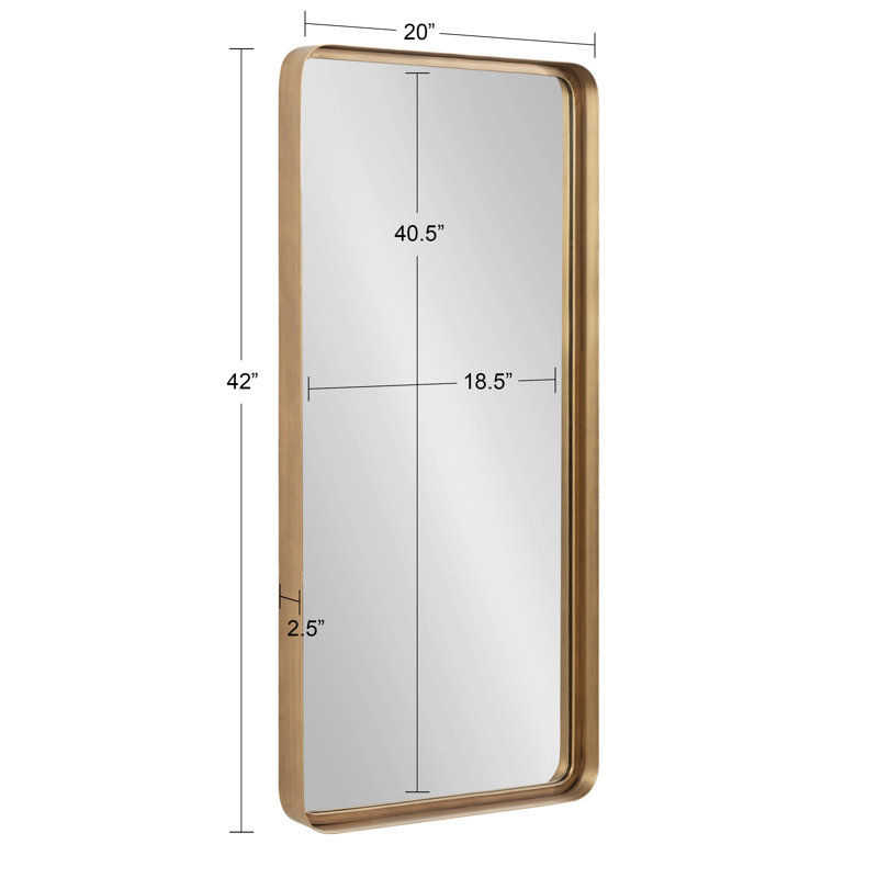 Miroir mural Annaluisa, 20 po x 42 po, Or
