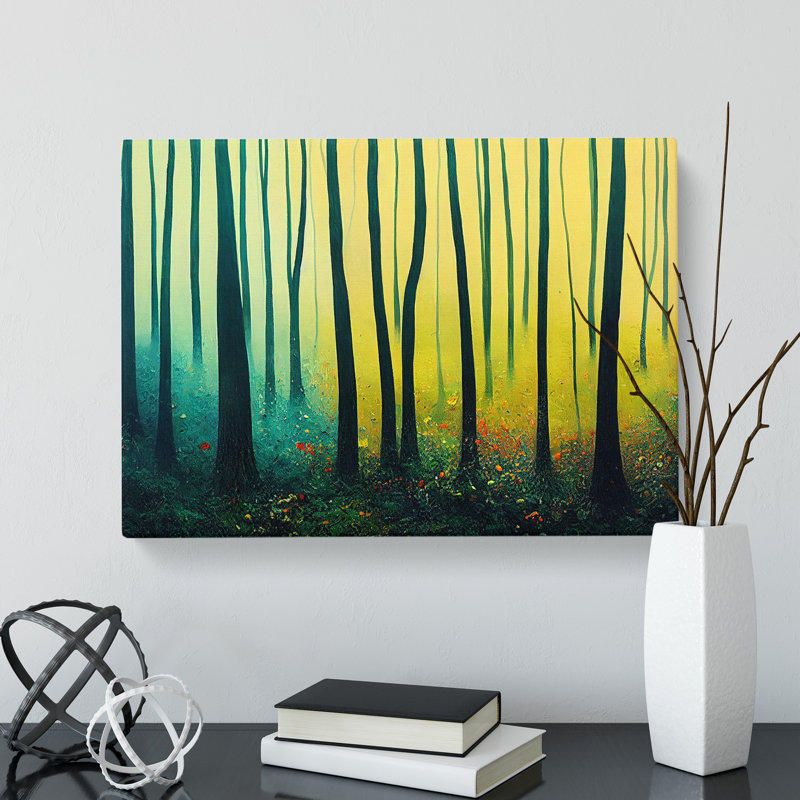 Spring Forest Painted Vol.1 - Wrapped Canvas Print, 35cm H x 50cm W x 3cm D