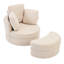 Fauteuil d'appoint rond surdimensionné avec repose-pieds et repose-tête amovible-163008156