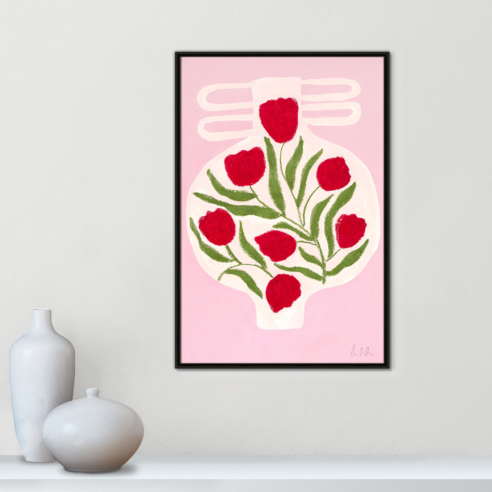 Vase No. 02 Print by Camilla Bergqvist, 37.5" H x 25.5" W, Espresso
