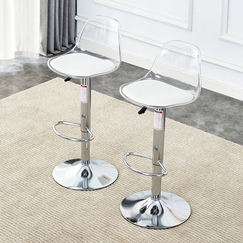 Laguita Upholstered Adjustable Height Counter Stool with Metal Frame