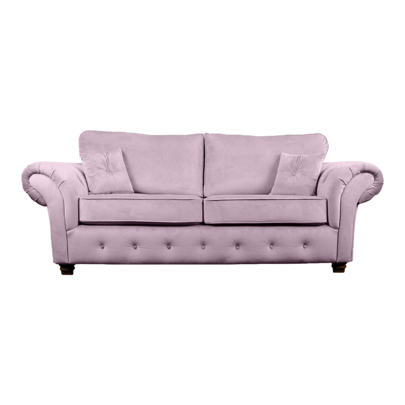 Lila 3 Seater Velvet Sofa, Dusky Pink