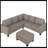 85" Wide Linen Sectional Corner Sofa L-shape Couch Space Saving with Storage Ottoman & Cup Holders Design for Large Space Dorm Apartment