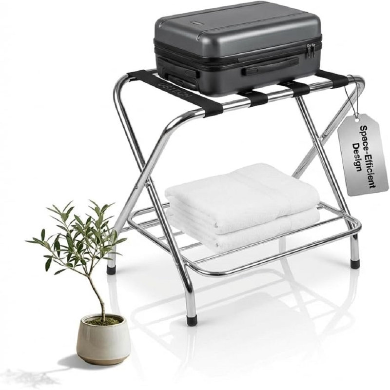 Porte-bagages pliable à deux niveaux avec sangles USTECH - paquet de 5