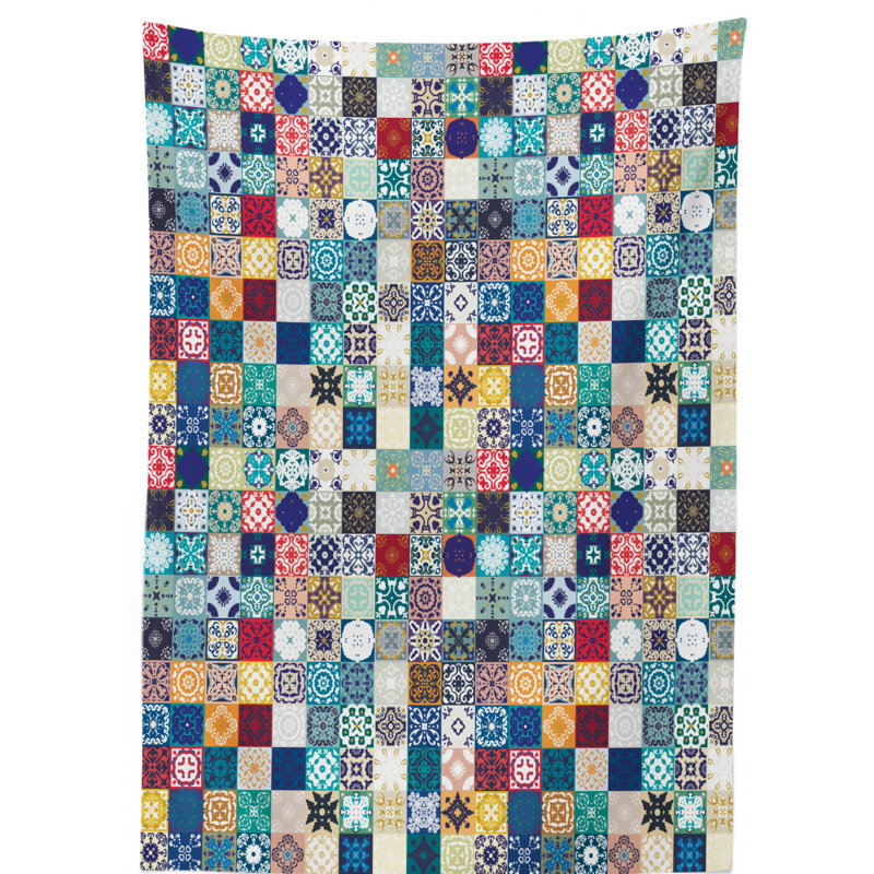Moroccan Dining Room Kitchen Tablecloth, 70" L x 52" W
