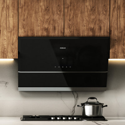 ROBAM Under Cabinet Range Hood 30" R-Max, 1050 CFM Vent Hood with Gesture/Touch Control, Ducted Tempered Glass & Stainless Steel Side-Draft Design Exhaust Hood for Modern Kitchen