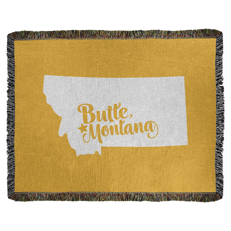 Jeté en coton butte montana, 50 po x 60 po, Jaune