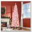 Arbre de Noël artificiel enneigé 7,5 pi, rose et blanc