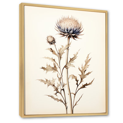 Décoration murale beige chardon fleurs I - chardon