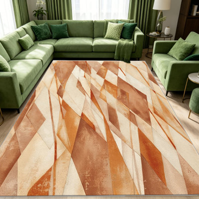 Tapis en terre cuite pour le salon, doux et confortable, convient à toutes les saisons, facile à entretenir, tapis de sol intérieur lavable à la machine, sous la table de ferme convenant à la chambre à coucher, à la salle à manger, au bureau, au balcon, au patio