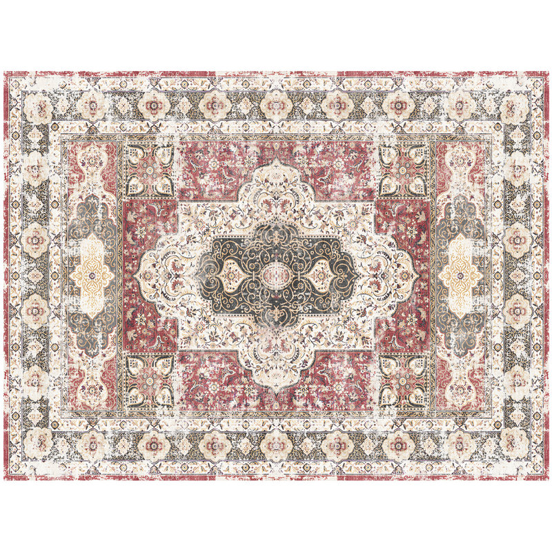 Machine Washable Oriental Medallion Soft Rug, Rectangle 6' x 9'