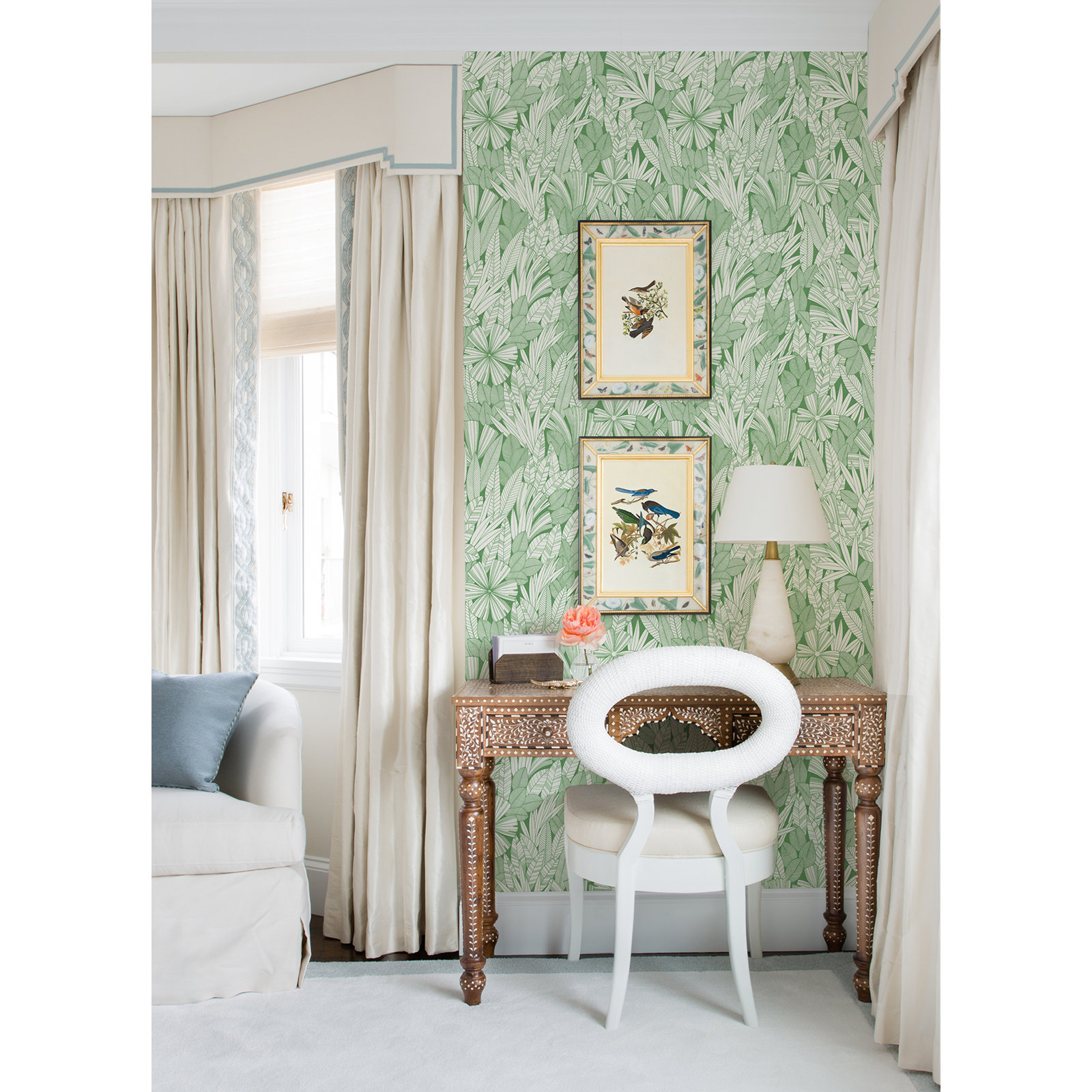 Avellana Botanical Wallpaper, Green