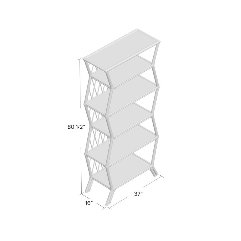 Newtown 80.5"H x 36"W Etagere Bookcase, Navy