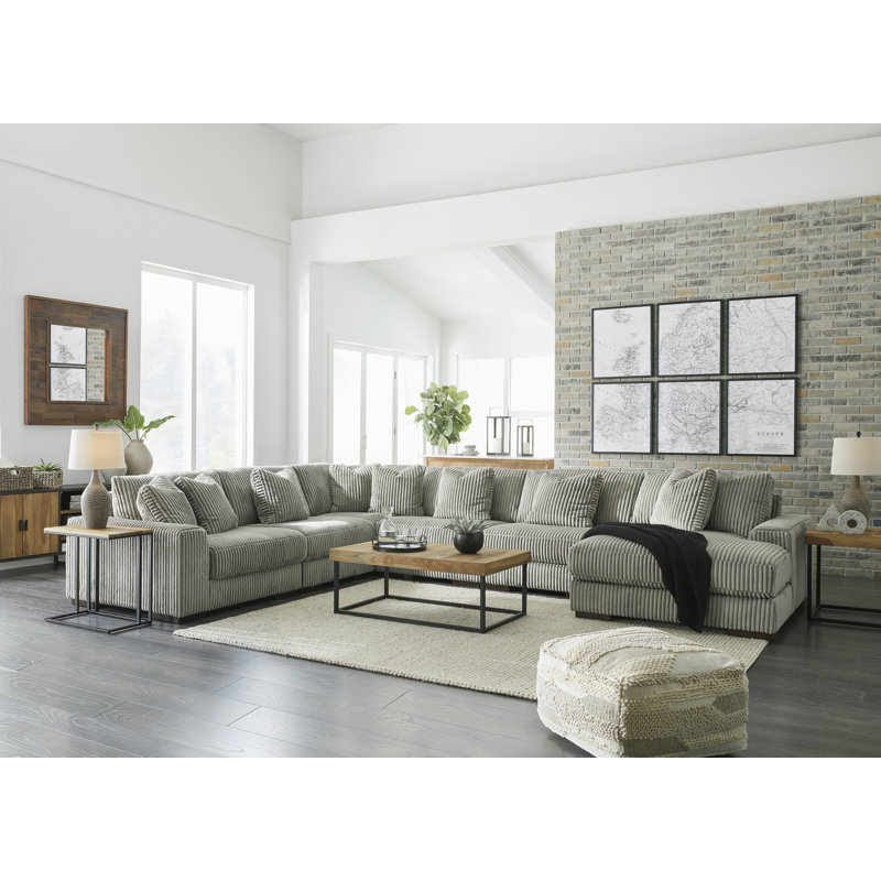 Canapé modulaire avec méridienne 6 pièces Lindyn
