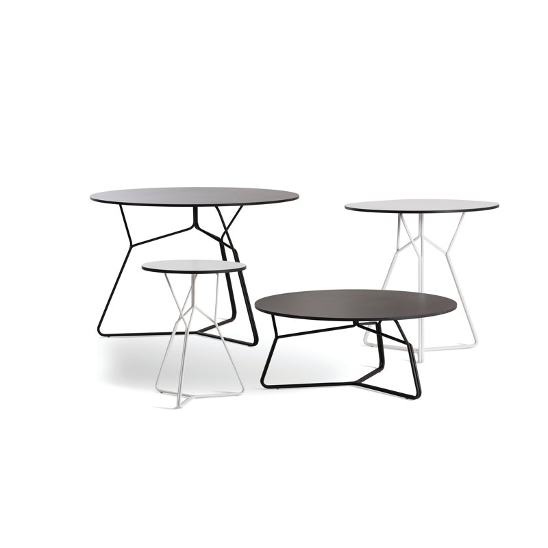 Serac Cross Legs End Table, Black HPL