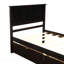 Lit plateforme avec rangement, 2 tiroirs avec roulettes, structure simple, espresso-419834413