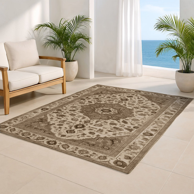 Tapis gris d'intérieur et d'extérieur Tabriz, Rectangle 4pi x 6 pi