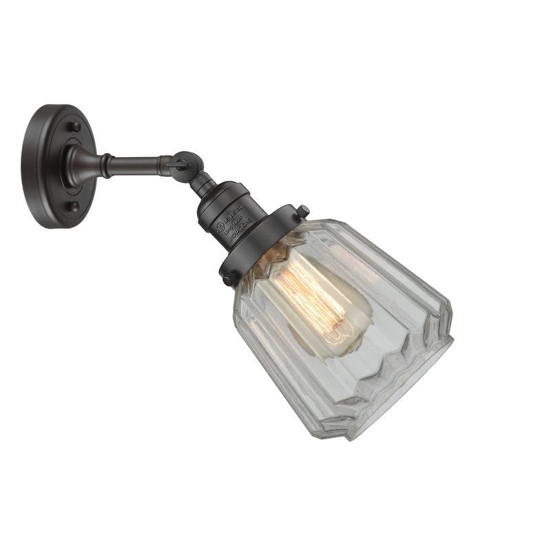 Vinson Armed Sconce, Oil Rubbed Bronze, Clear