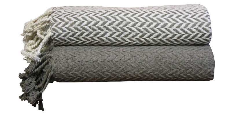 Jeté en coton Lovita, Gris