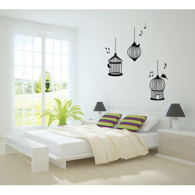 Décalcomanie murale cages d’oiseaux de chanson