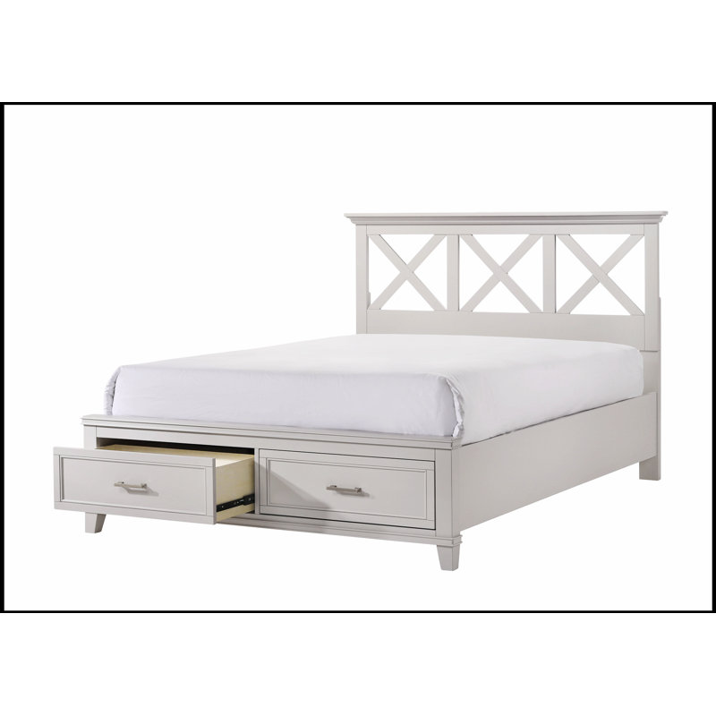 Lit de rangement avec tête de lit moderne et rangement spacieux sous le lit, alliant style et fonctionnalité pour une chambre sans encombrement.