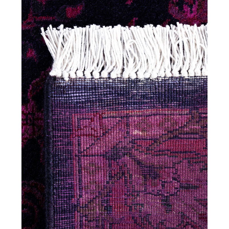 Overdyed Hand-Knotted Wool Modern-Contemporary Purple Runner 2' 0" x 6' 2"