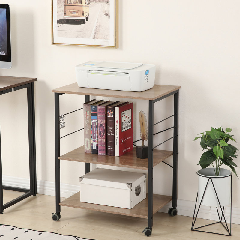 23.62'' Steel Standard Baker's Rack with Microwave Compatibility, Light Walnut