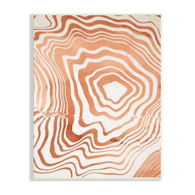 «Abstract Water Ripples», ligne orange avec rainures abstraites - impression