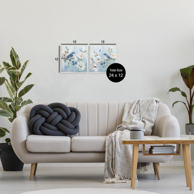 Ensemble de 2 plaques murales Nature's Tranquility Florals, design par Nan
