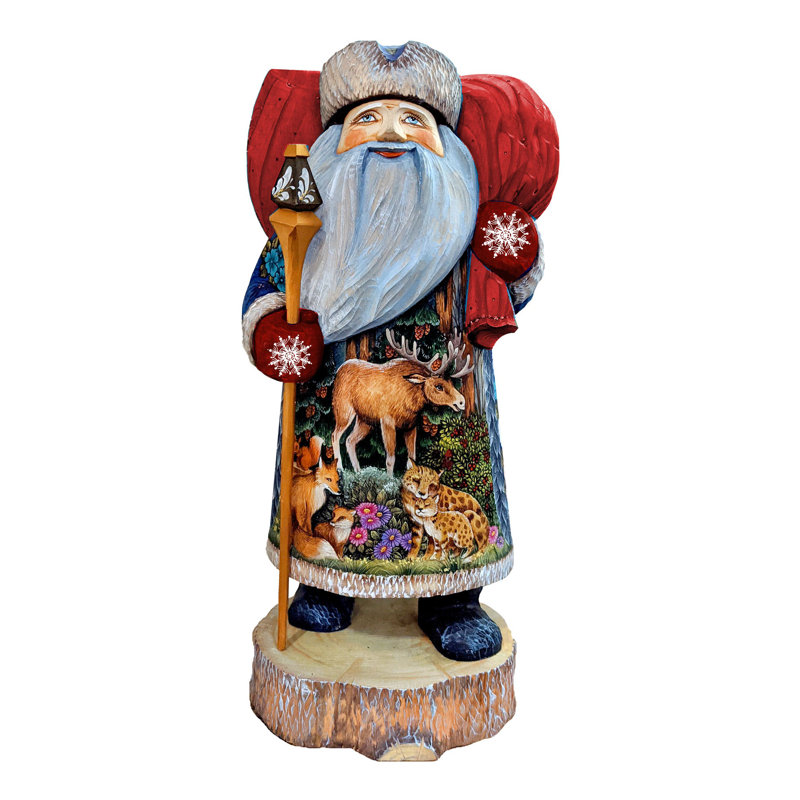 Figurine de chef-d'œuvre faunique en bois sculpté