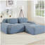Canapé de 82 po en forme de L en tissu SoftCorduroy, conception modulaire en tissu, combinaisons multiples, accoudoirs courbés, aucun assemblage requis, éponge à haute résilience convenant aux salons, aires de repos, chambres à coucher, bleu-1090906504