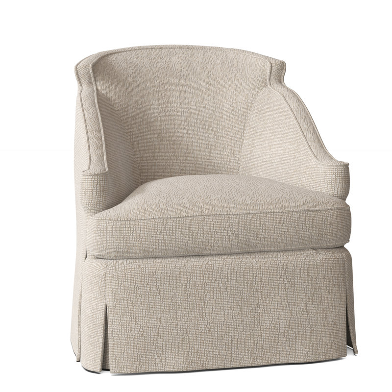Barbara Upholstered Swivel Armchair, Fizz Ivory
