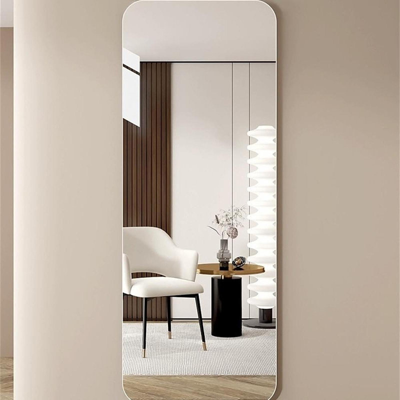60"X 15" Inch Full Body Round Corner Mirror For Living Room Bedroom Cloakroom Wall Hanging With Hanging Hole High Quality 5Mm Silver Mirror  Explosion-Proof Glass