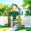 Arche de jardin en métal avec barrière avec pot de fleurs W80.71 * H97.24