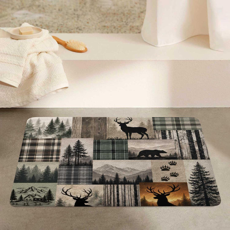 Tapis de salle de bain rustique Woodland, Simple - L 24 po x l 16 po