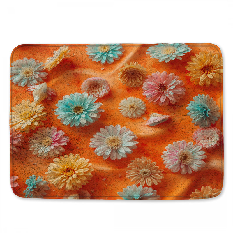 Tapis de bain coloré Gerbera, L 24 po x L 17 po