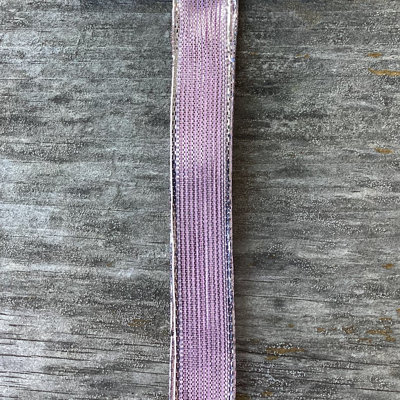 5/8in(s) X25Yds Light Pink With Metallic Silver Sheen Edge Wired Ribbon