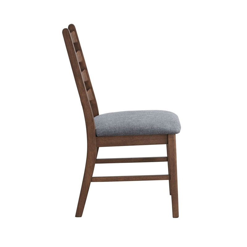 Ensemble de 2 chaises d'appoint en lin Mayah, Gris foncé