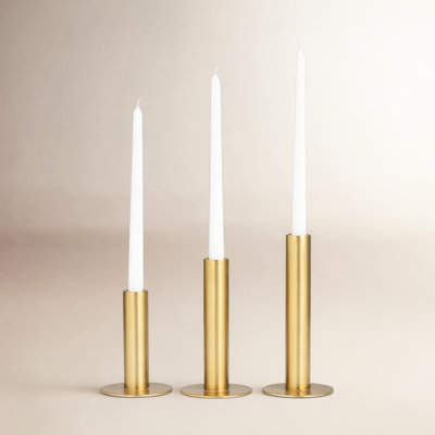 Kage 3-Piece Stainless Steel Candlestick Set
