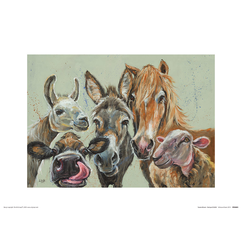 Farmyard Selfie by Louise Brown - No Frame Painting, 30cm H x 40cm W x 0.02cm D