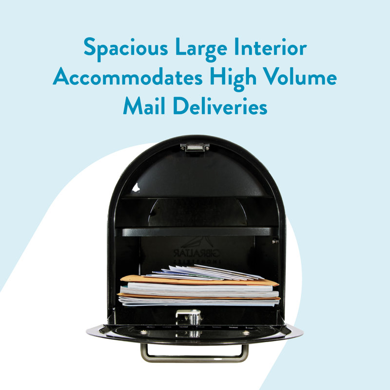 Reliant Large, Locking, Post Mount Mailbox, Black